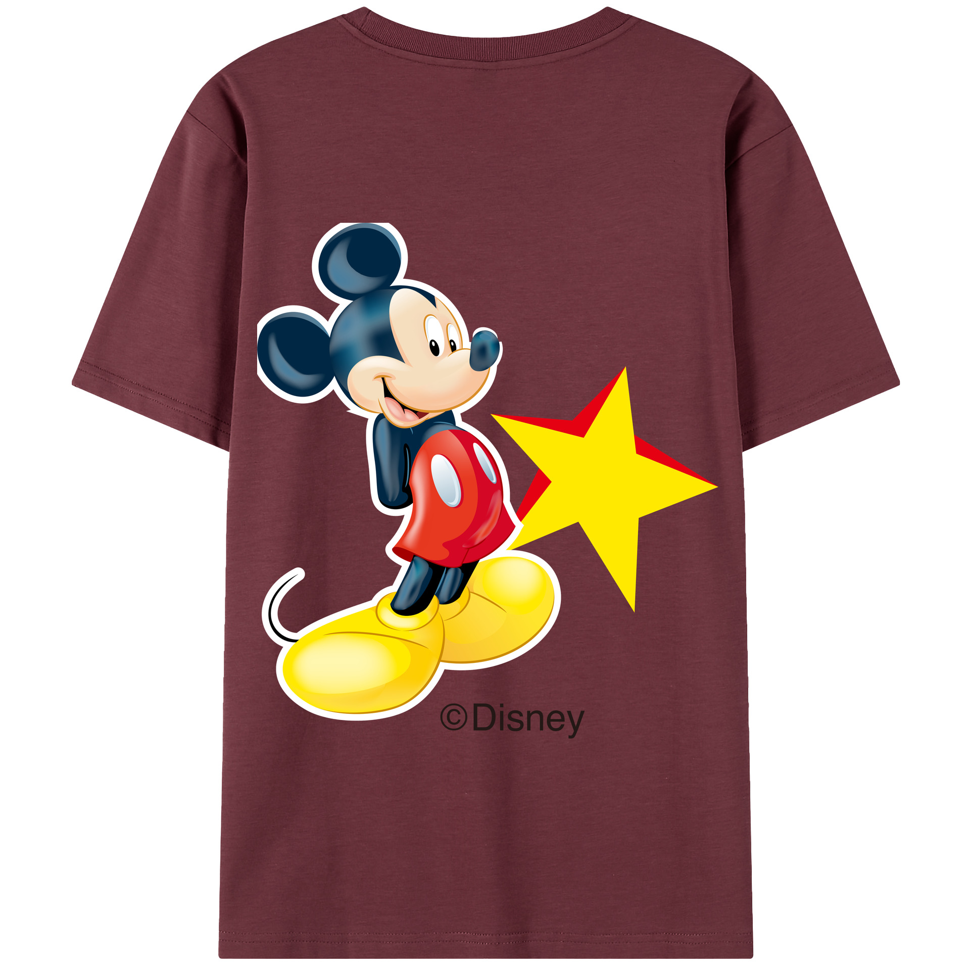 （画像用） ミッキーマウス Mickey Mouse 綿100％半袖Tシャツ（背面プリント）